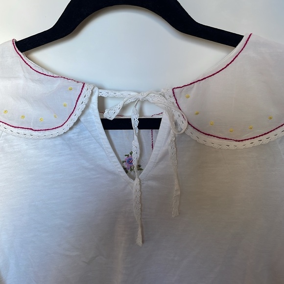 Anthropologie floral embroidered collared tee - Picture 7 of 8